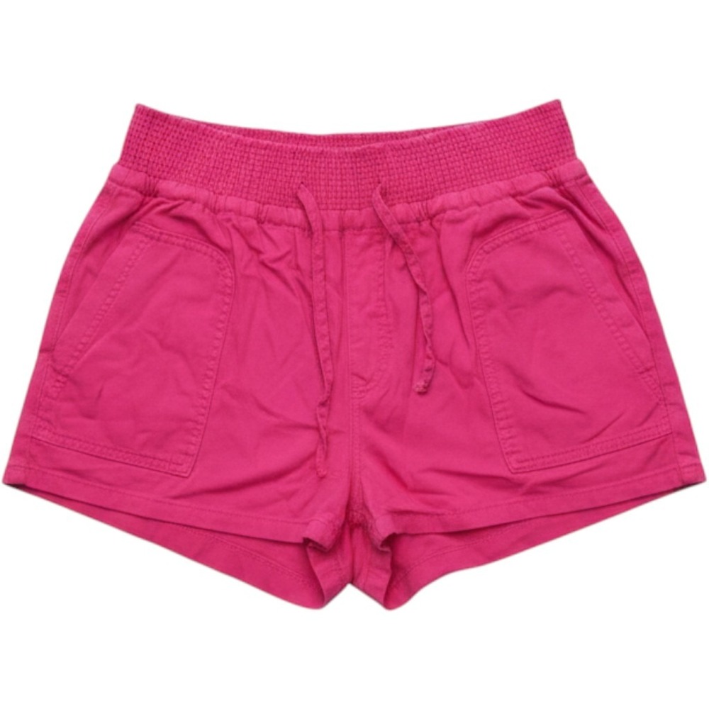Love Tree Hot Pink Smocked Waist Drawstring Shorts Medium Pockets Casual Summer